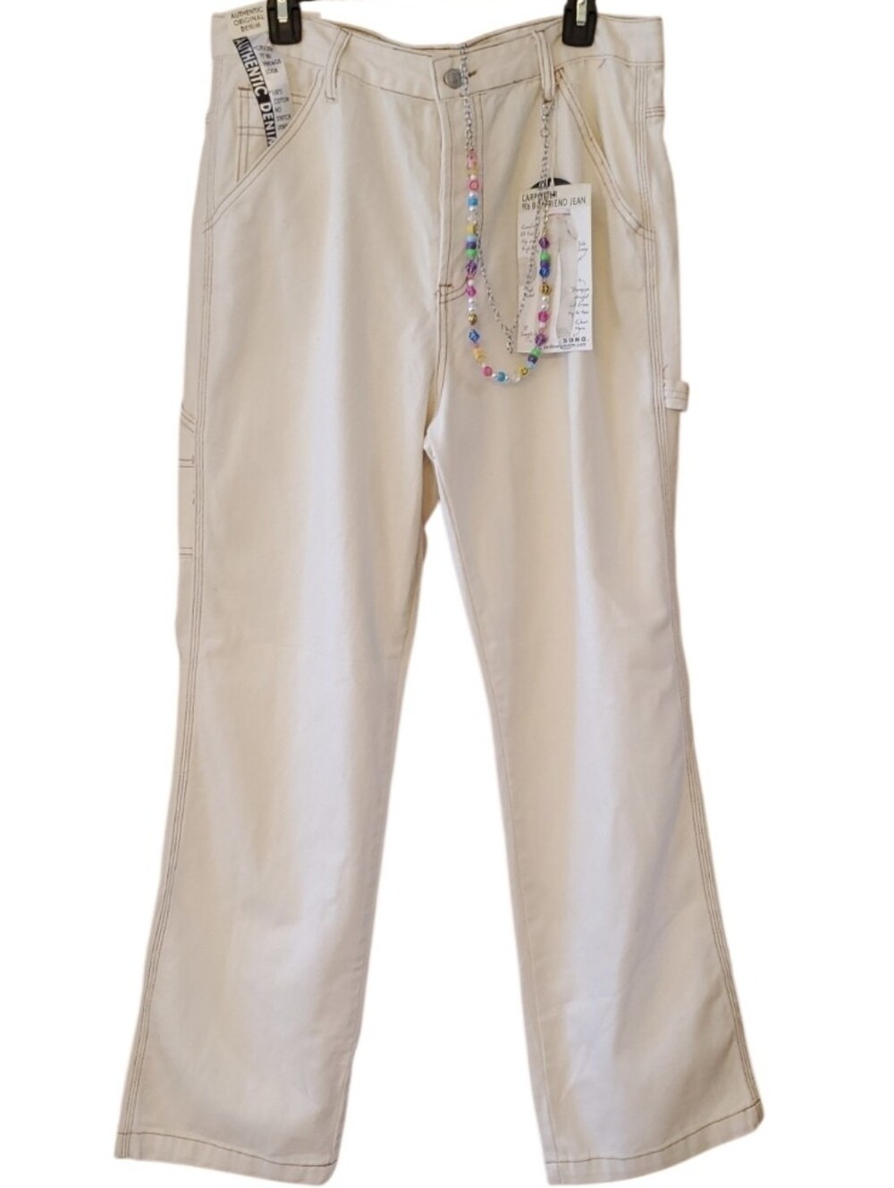 S.O.N.G. Brand NWT Cream 90s Boyfriend Carpenter Jeans 13/31